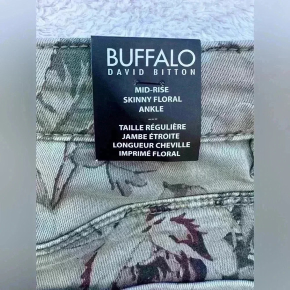 Buffalo David Bitton Jeans Womens size 4/27 Green Floral Skinny Ankle - Picture 8 of 12